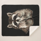 Couverture Sherpa Aquarelle Raccoon Baisers Baisers Amusant Animal A (Devant (Horizontal))