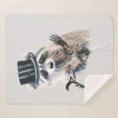 Couverture Sherpa Aquarelle Raccoon habillé Formellement amusant Art (Devant (Horizontal))
