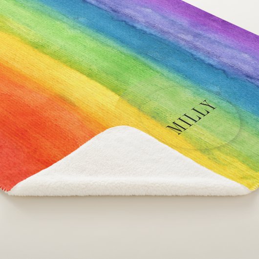 Couverture Sherpa Aquarelle Rainbow Modern Custom (3/4)