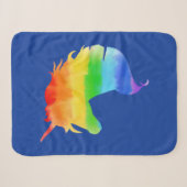 Couverture Sherpa Aquarelle Rainbow Unicorn (Devant (Horizontal))