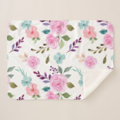 Couverture Sherpa Aquarelle rose (Devant (Horizontal))