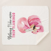 Couverture Sherpa Aquarelle rose exotique moderne Flamant rose cadea (Devant (Horizontal))