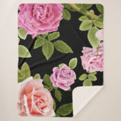 Couverture Sherpa Aquarelle Roses 20 (Devant)