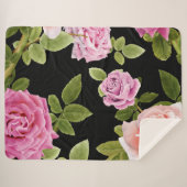 Couverture Sherpa Aquarelle Roses 20 (Devant (Horizontal))