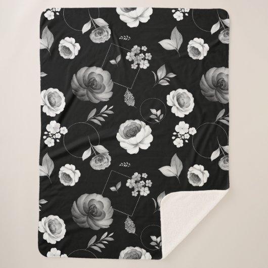 Couverture Sherpa Aquarelle Roses 33 (Devant)