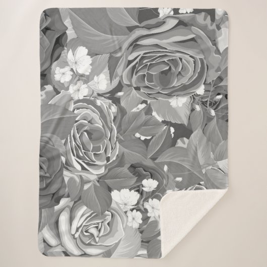 Couverture Sherpa Aquarelle Roses 39 (Devant)