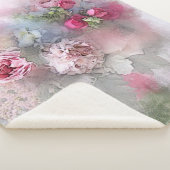 Couverture Sherpa Aquarelle Roses Fleurs Modèle Floral moderne (3/4)