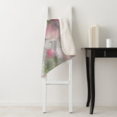 Couverture Sherpa Aquarelle Roses Fleurs Modèle Floral moderne (En situation)