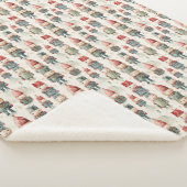 Couverture Sherpa Aquarelle rouge et verte noix de Noël (3/4)