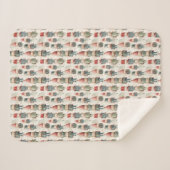 Couverture Sherpa Aquarelle rouge et verte noix de Noël (Devant (Horizontal))