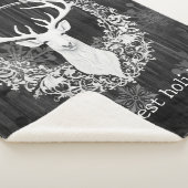 Couverture Sherpa Aquarelle rustique renne blanc (3/4)