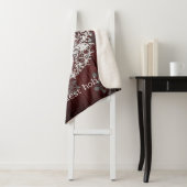 Couverture Sherpa Aquarelle rustique renne blanc | Red (En situation)