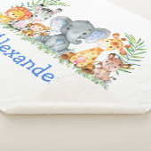 Couverture Sherpa Aquarelle Safari Bébé Animaux Blue Elephant (3/4)
