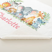 Couverture Sherpa Aquarelle Safari bébé animaux éléphant (3/4)