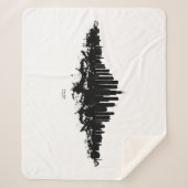 Couverture Sherpa Aquarelle Skyline de Chicago noir et blanc (Devant)