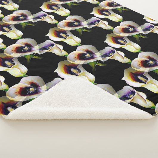 Couverture Sherpa Aquarelle Sublime Arum Calla Lilies - un mélange (3/4)