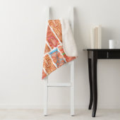 Couverture Sherpa Aquarelle tiki hawaii totem sans couture motif (En situation)