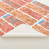 Couverture Sherpa Aquarelle tiki hawaii totem sans couture motif (3/4)