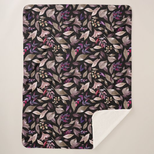 Couverture Sherpa Aquarelle tombée feuille (Devant)