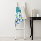 Couverture Sherpa Aquarelle Tortue de mer Shibori Stripe (En situation)