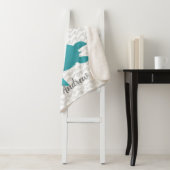 Couverture Sherpa Aquarelle Tortue marine Shibori Wave (En situation)