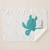 Couverture Sherpa Aquarelle Tortue marine Shibori Wave (Devant (Horizontal))