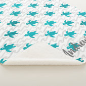 Couverture Sherpa Aquarelle Tortue marine Shibori Wave (3/4)