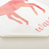 Couverture Sherpa Aquarelle toujours rose Doe Deer (3/4)
