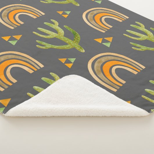 Couverture Sherpa Aquarelle transparente motif avec arc-en-ciel et c (3/4)