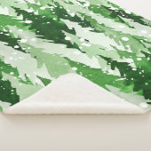 Couverture Sherpa Aquarelle transparente motif avec pins verts  (3/4)