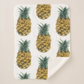 Couverture Sherpa Aquarelle tropicale ananas Motif sans couture (Devant)