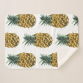 Couverture Sherpa Aquarelle tropicale ananas Motif sans couture (Devant (Horizontal))