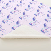 Couverture Sherpa Aquarelle Unicorne (3/4)
