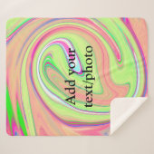 Couverture Sherpa Aquarelle vert simple ajouter votre nom de texte  (Devant (Horizontal))