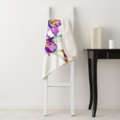 Couverture Sherpa Aquarelle violette Iris personnalisée (En situation)