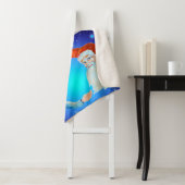 Couverture Sherpa Aquarelle Whimsical Santa Claus Joyeux Noël (En situation)