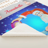 Couverture Sherpa Aquarelle Whimsical Santa Claus Joyeux Noël (3/4)