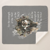 Couverture Sherpa Aquarelle Wolf Family Pack Quote Inspiré (Devant (Horizontal))