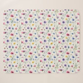 Couverture Sherpa Aquarelles Florales (Devant (Horizontal))