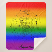 Aquarius Zodiac LGBTQ Pride Rainbow Design