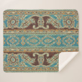 Couverture Sherpa Arabesque Fabric Paisley Oriental Design (Devant (Horizontal))
