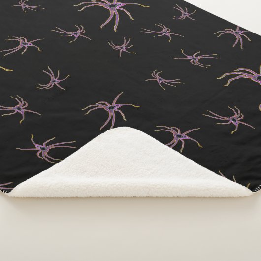 Couverture Sherpa Araignées De Chasse Sur Noir, (3/4)