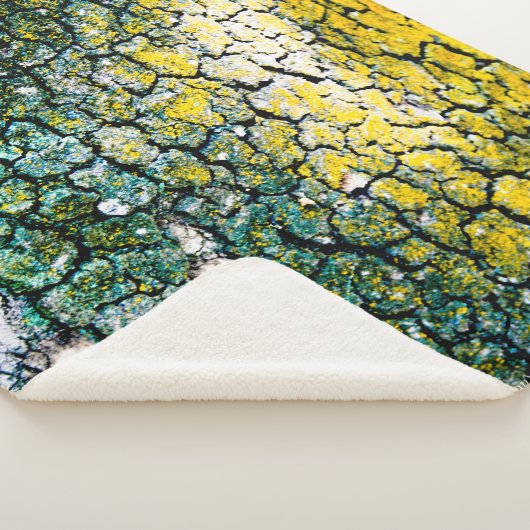 Couverture Sherpa Arbre Abstrait vert et jaune (3/4)