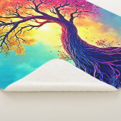 Couverture Sherpa Arbre Arc-en-Ciel : Racines d'Espoir Infini Art (3/4)