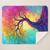 Couverture Sherpa Arbre Arc-en-Ciel : Racines d'Espoir Infini Art (Devant (Horizontal))