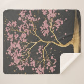 Couverture Sherpa Arbre cerise en fleurs (Devant (Horizontal))