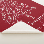 Couverture Sherpa Arbre de Noël blanc en rouge (3/4)