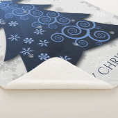 Couverture Sherpa Arbre de Noël bleu Sherpa Blanket (3/4)