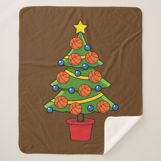 Couverture Sherpa Arbre de Noël de basket-ball (Devant)