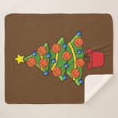 Couverture Sherpa Arbre de Noël de basket-ball (Devant (Horizontal))